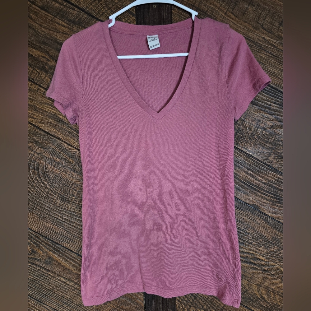 PINK Victoria's Secret Dusty Rose V-Neck Tee